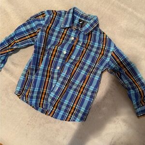 Nautica Blue and Orange Button Down Shirt